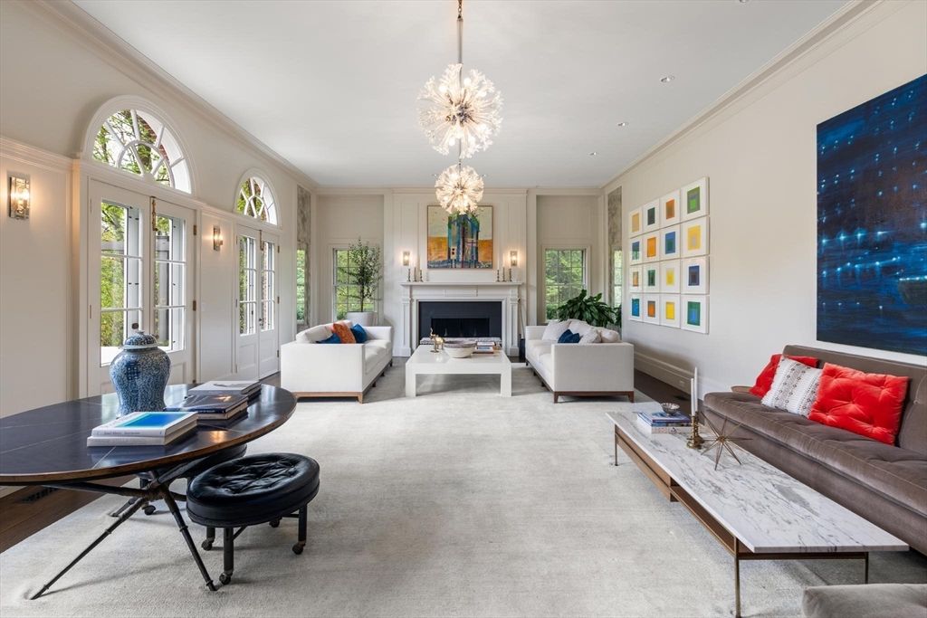 Fireplace, Interior, Living room, Pendant Lights, Recessed Lighting