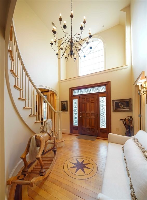 Chandelier, Interior, Wood Texture Flooring