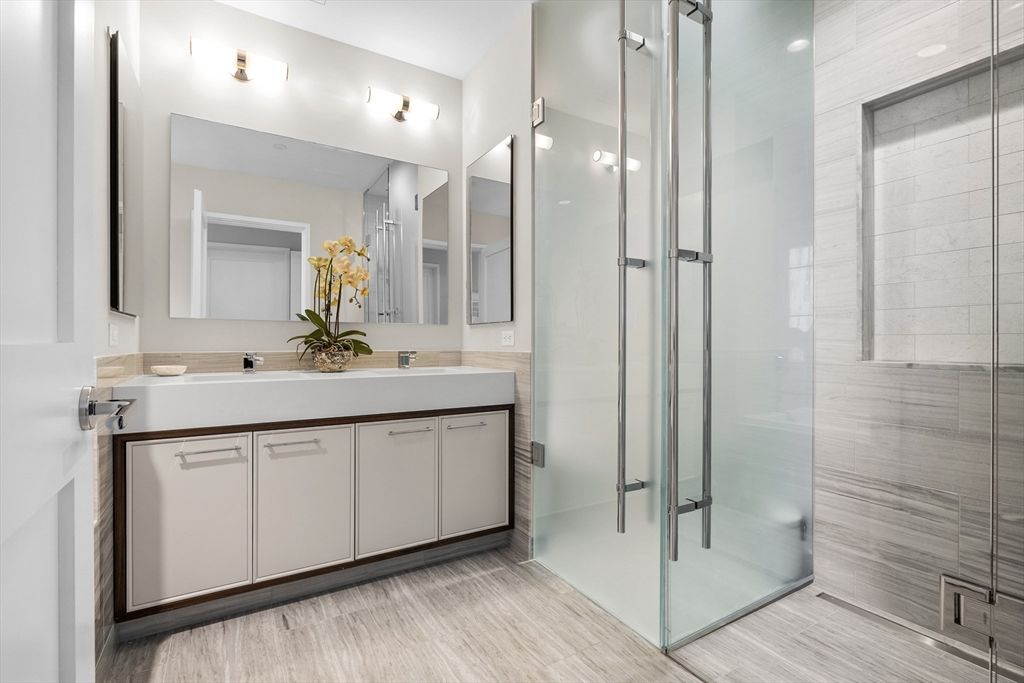 Bathroom, Dual Sink Vanities, Glass Shower, Interior