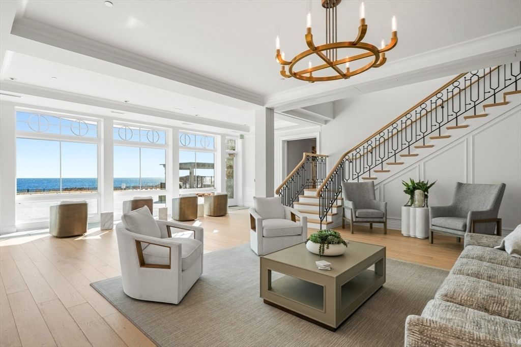 Chandelier, Interior, Living room, Recessed Lighting, Water, Wood Texture Flooring