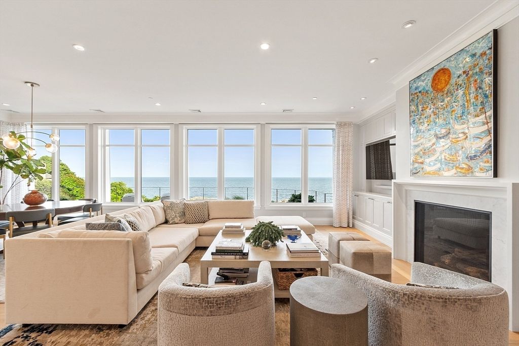 Fireplace, Interior, Living room, Pendant Lights, Recessed Lighting, Water