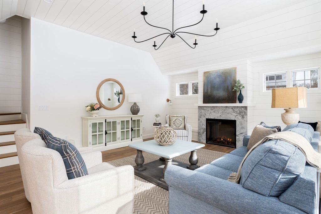 Interior, Kitchen, Living room, Pendant Lights, Wood Texture Flooring