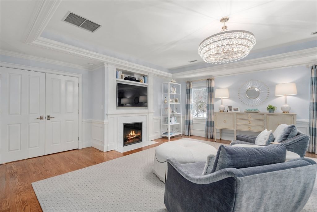 Chandelier, Fireplace, Interior, Living room, Wood Texture Flooring