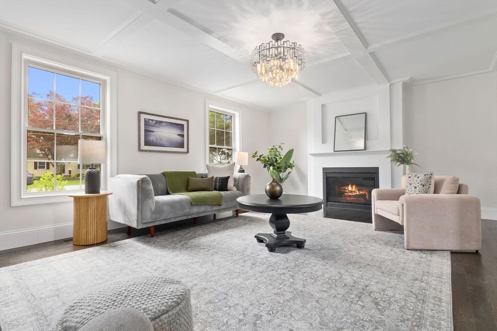 Chandelier, Fireplace, Interior, Living room, Wood Texture Flooring