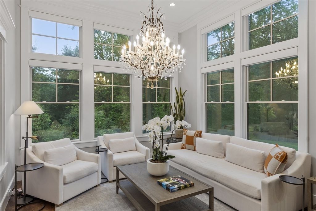 Interior, Kitchen, Marble Walls, Pendant Lights, Recessed Lighting, Stainless Steel Appliances, Wood Texture Flooring