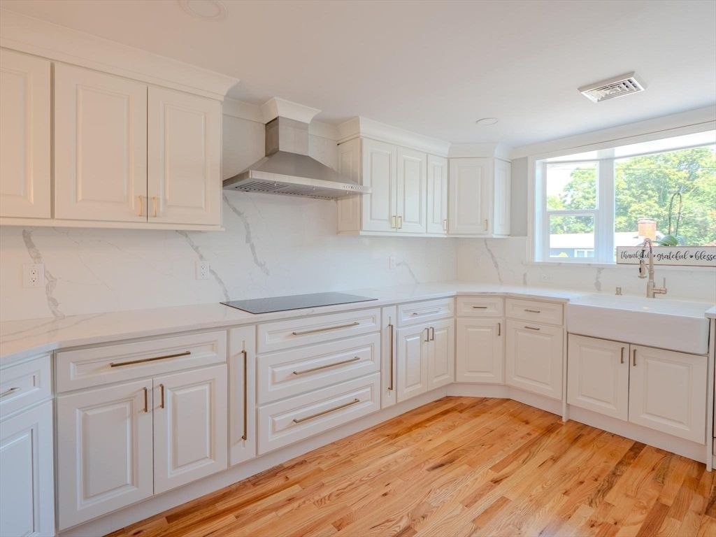 Interior, Kitchen, Marble Walls, Wood Texture Flooring