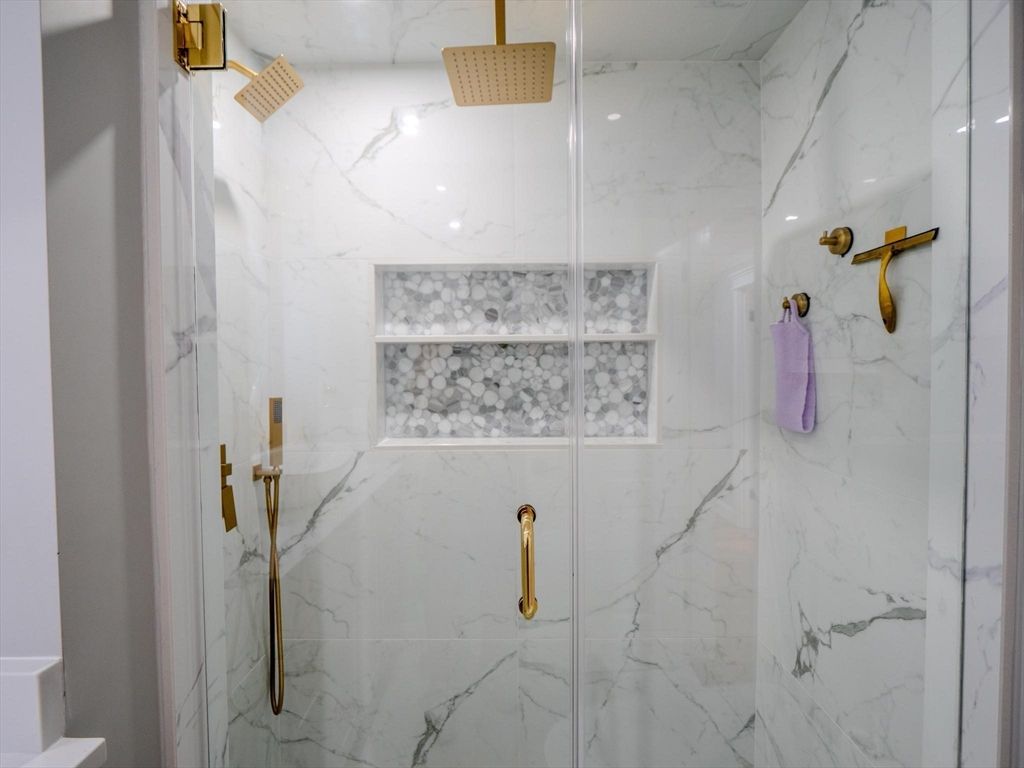 Bathroom, Glass Shower, Interior, Marble Walls