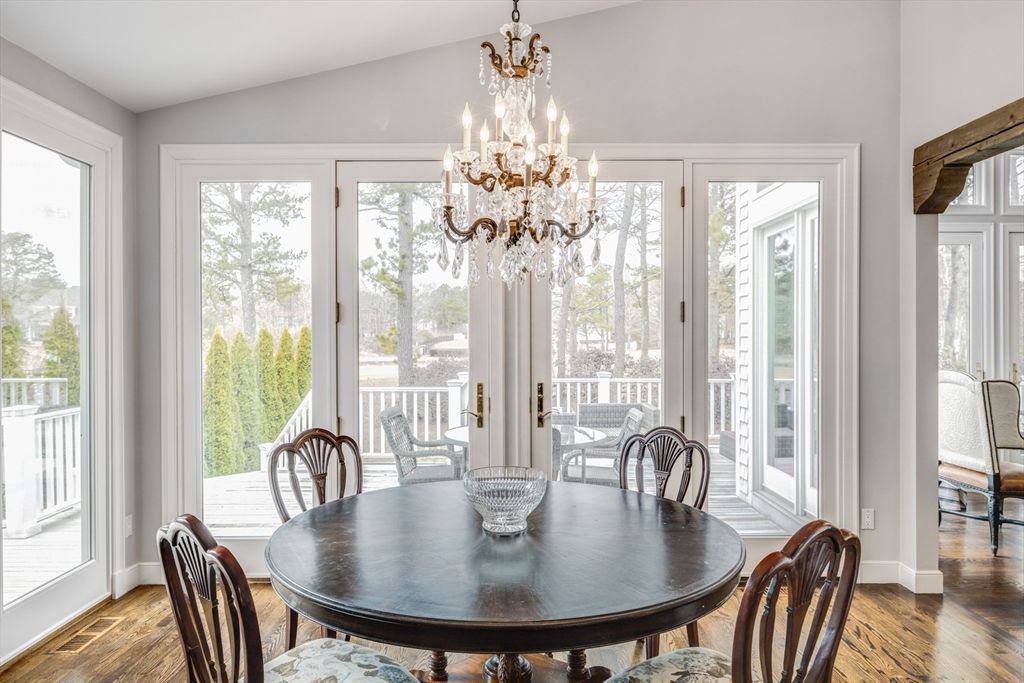Chandelier, Dining room, Interior, Wood Texture Flooring