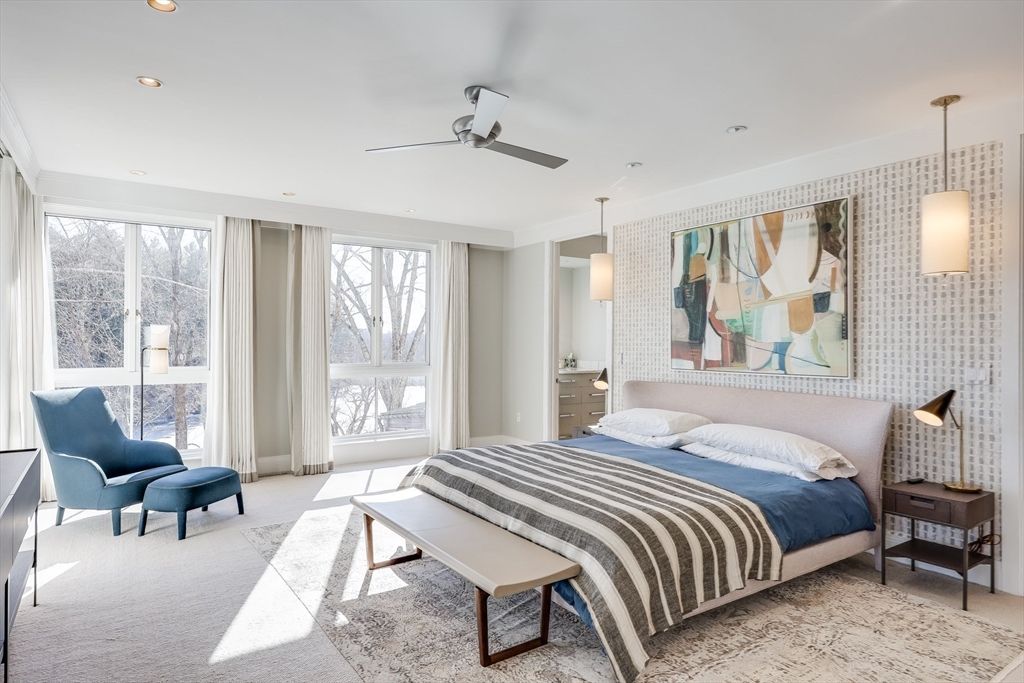 Bedroom, Interior, Pendant Lights, Recessed Lighting