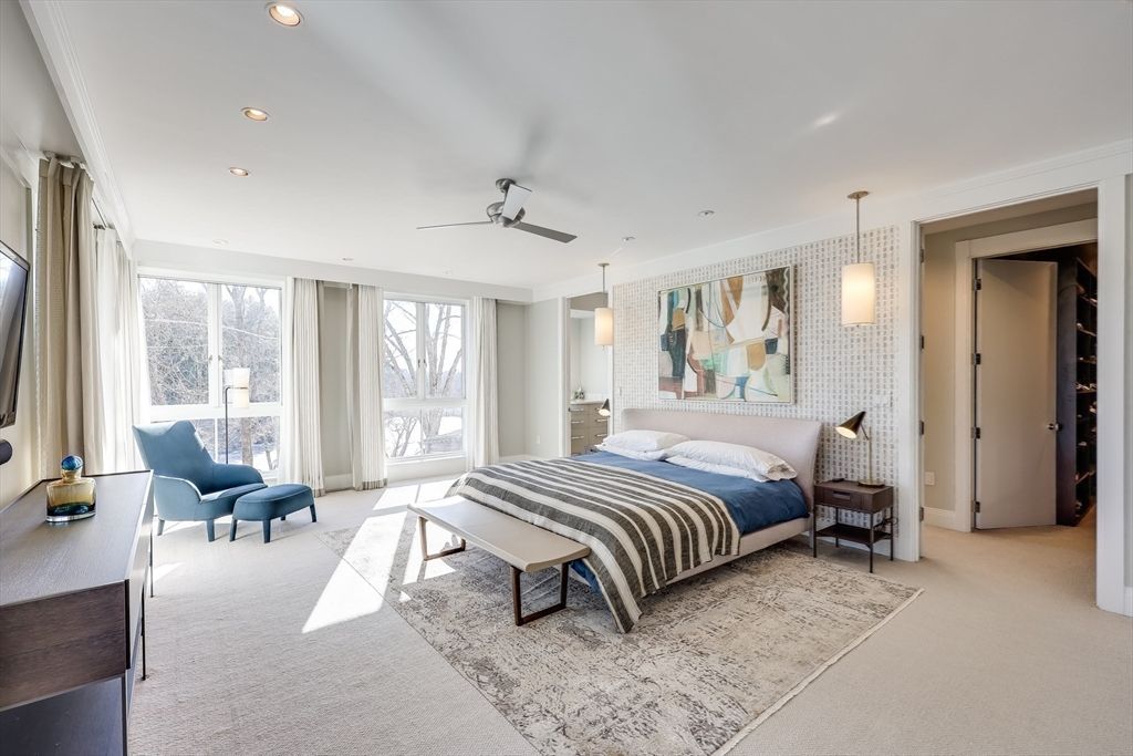Bedroom, Interior, Pendant Lights, Recessed Lighting