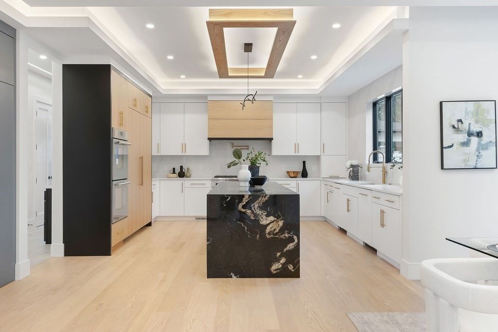 Interior, Kitchen, Recessed Lighting, Wood Texture Flooring