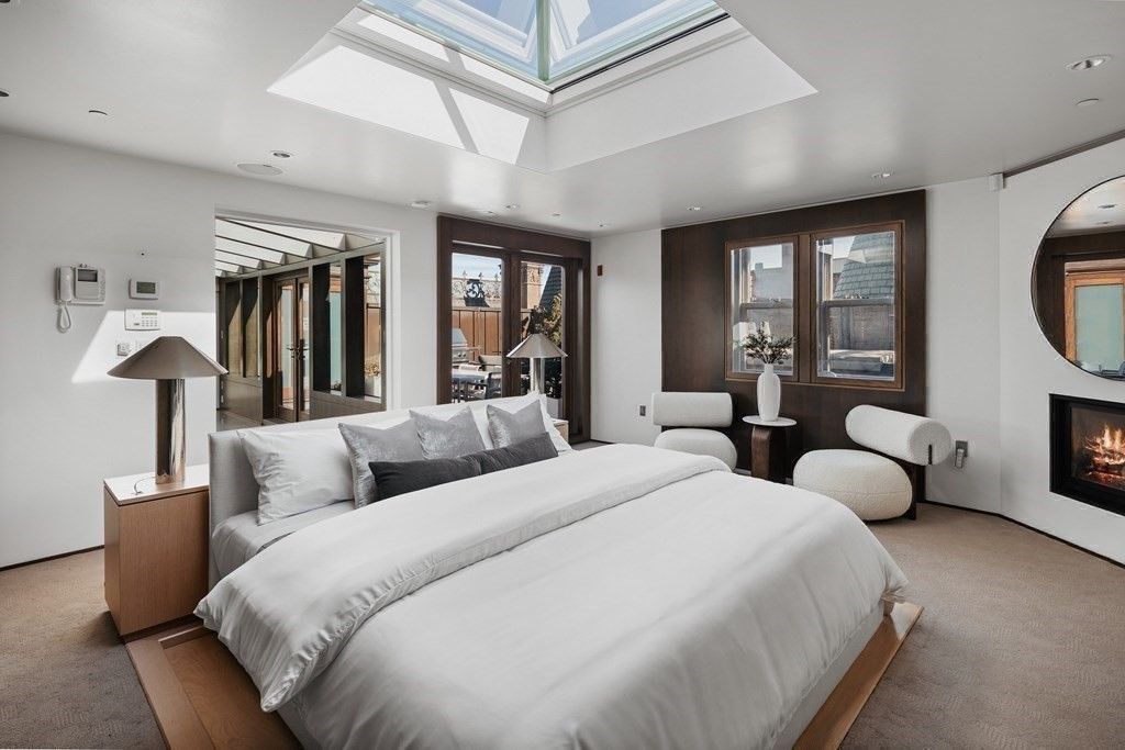 Bedroom, Fireplace, Interior, Recessed Lighting