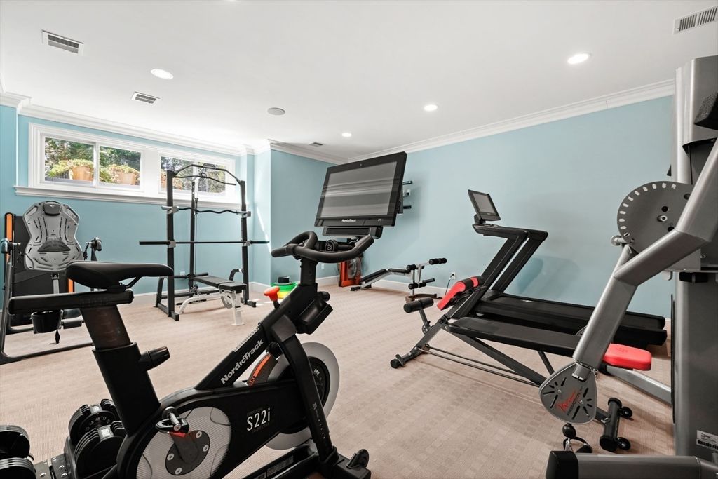 Fitness Equipment, Gym, Interior, Recessed Lighting