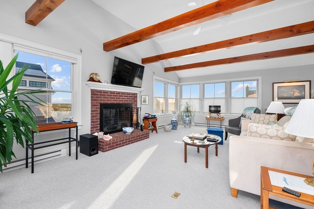 Fireplace, Interior, Living room, Wooden Beams