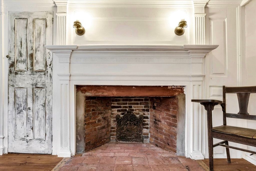 Fireplace, Interior, Stone Walls, Wood Texture Flooring