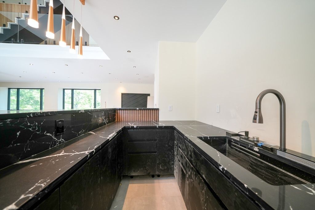 Interior, Kitchen, Marble Walls, Recessed Lighting