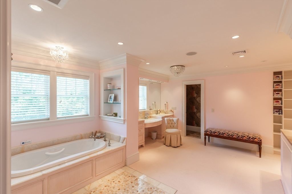 Bathroom, Chandelier, Interior, Recessed Lighting