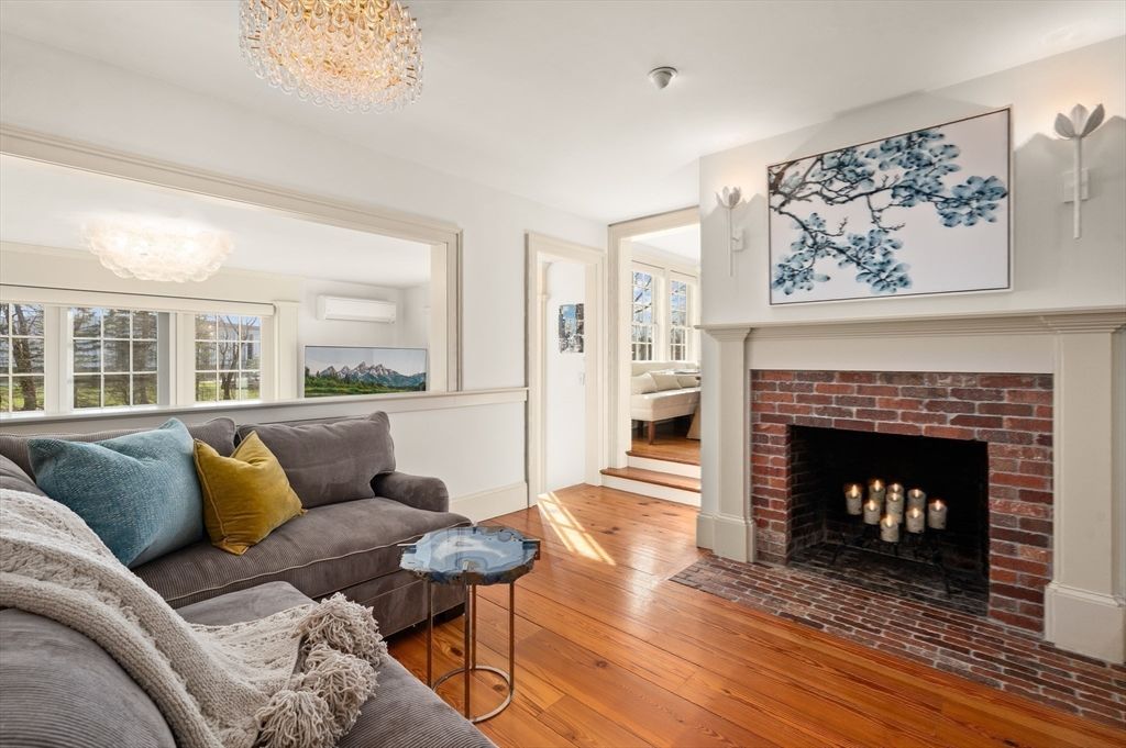 Chandelier, Fireplace, Interior, Living room, Wood Texture Flooring