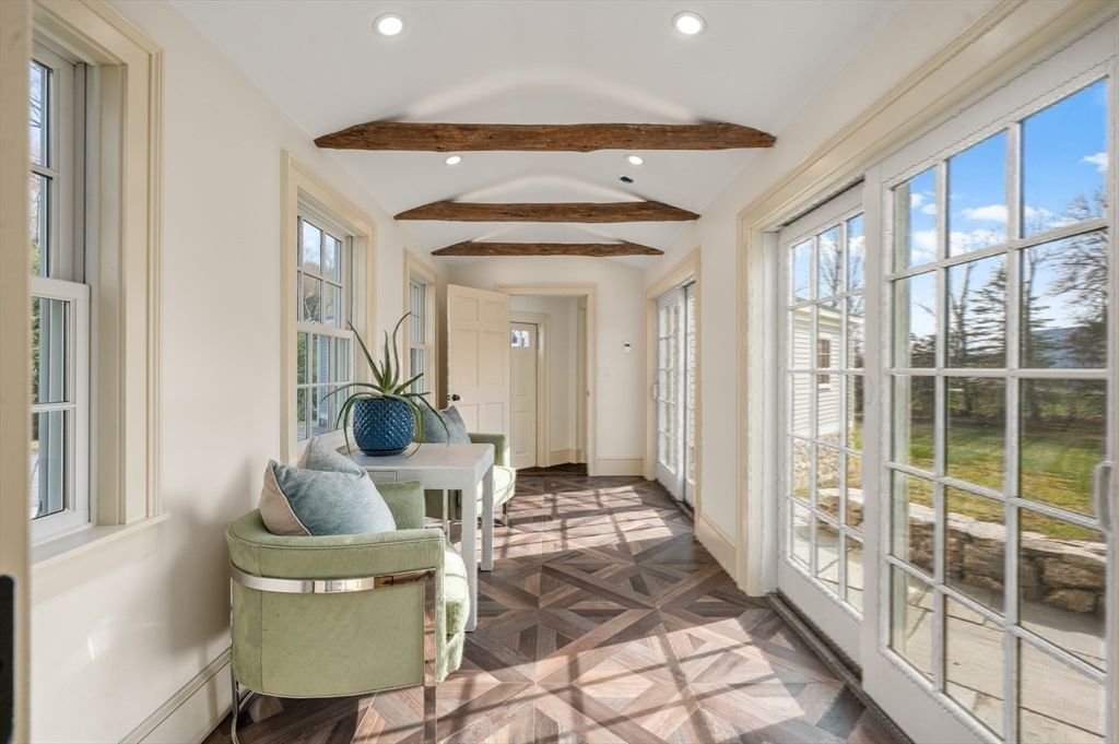Interior, Recessed Lighting, Wooden Beams, Wood Texture Flooring