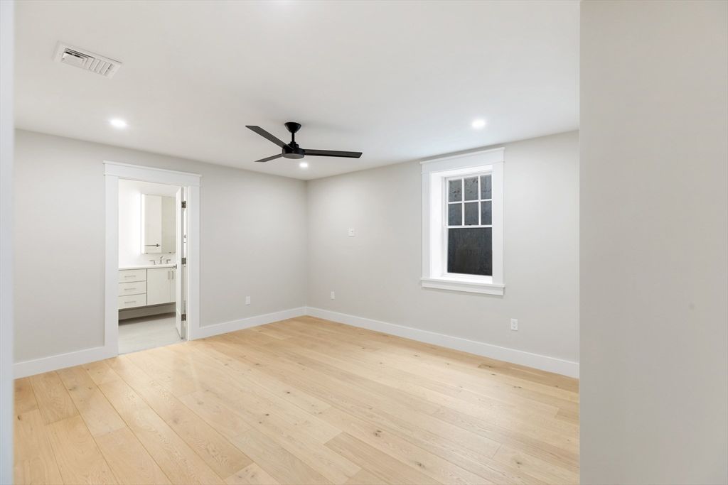 Bathroom, Empty room, Interior, Recessed Lighting, Wood Texture Flooring