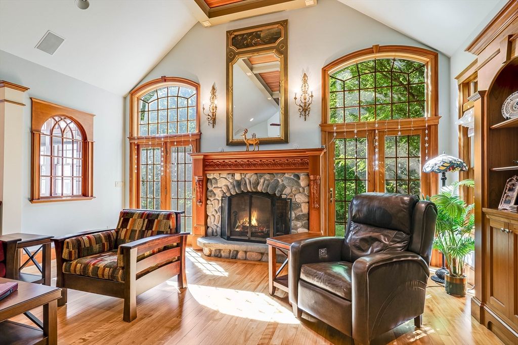 Fireplace, Interior, Wood Texture Flooring