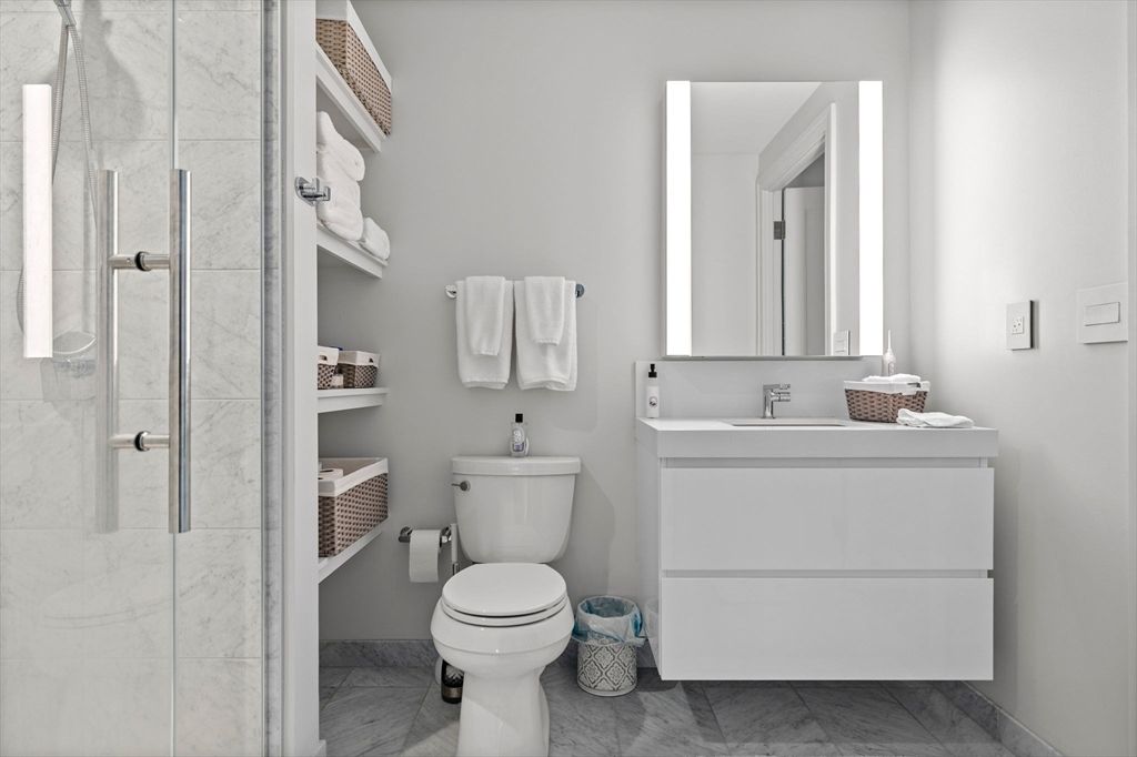 Bathroom, Glass Shower, Interior, Marble