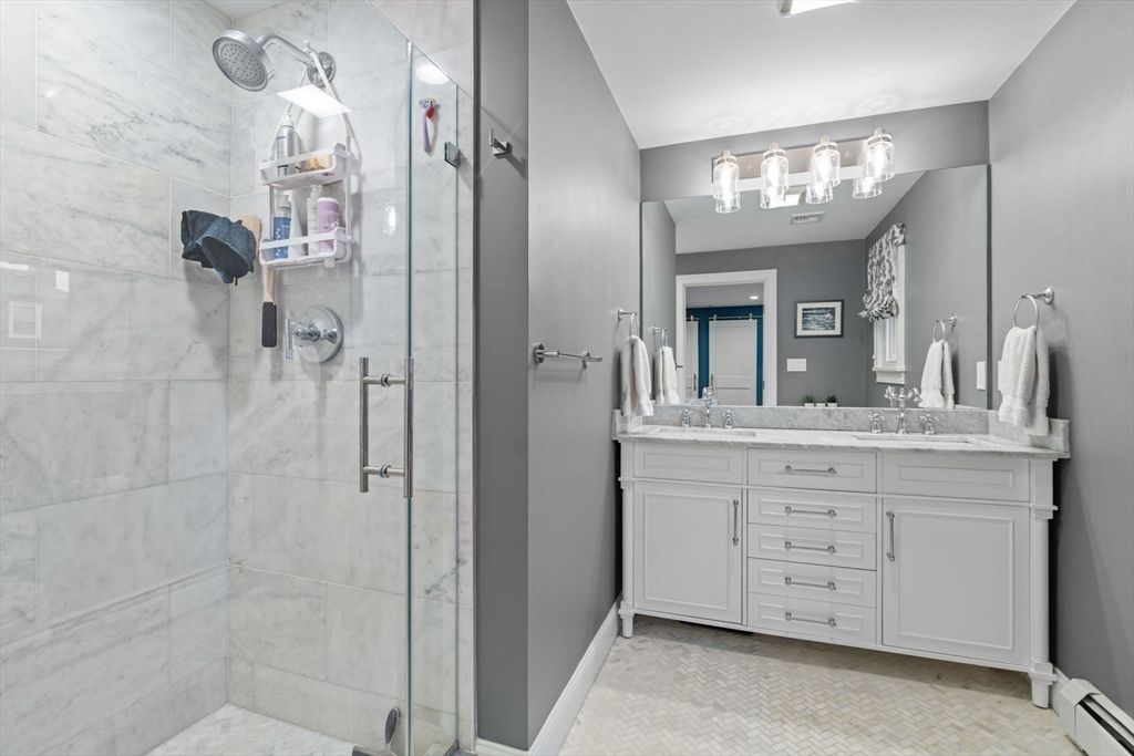 Bathroom, Dual Sink Vanities, Glass Shower, Interior