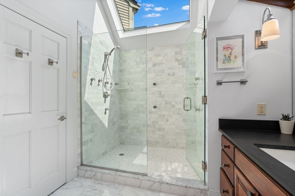 Bathroom, Glass Shower, Interior, Marble, Marble Walls