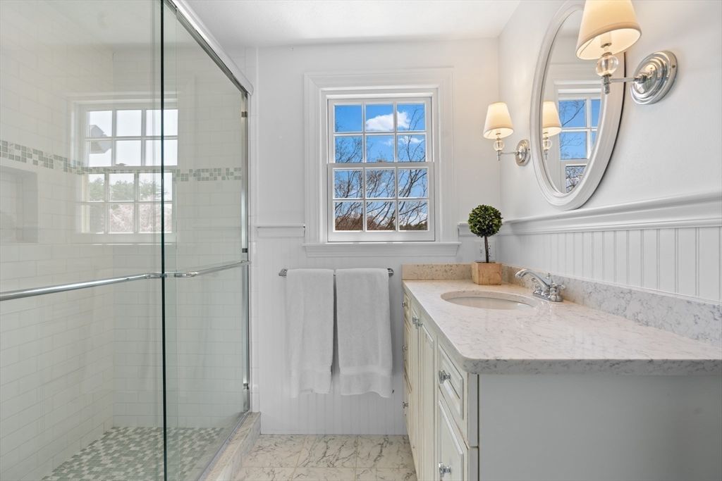 Bathroom, Glass Shower, Interior, Marble