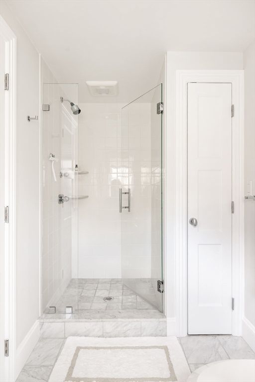 Bathroom, Glass Shower, Interior, Marble