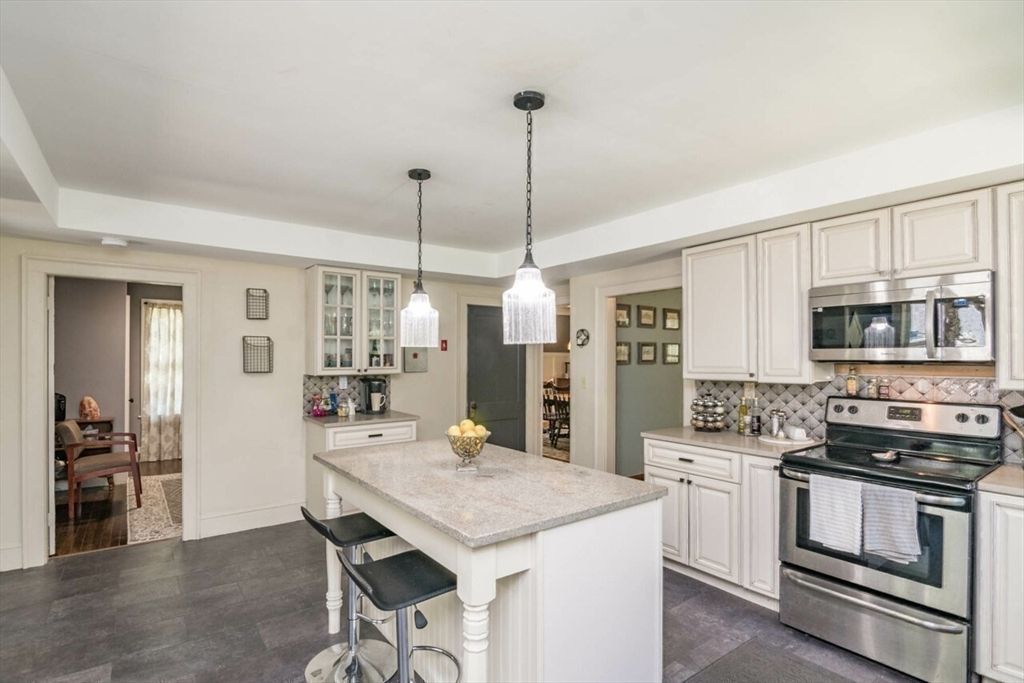 Interior, Kitchen, Pendant Lights, Stainless Steel Appliances, Wood Texture Flooring