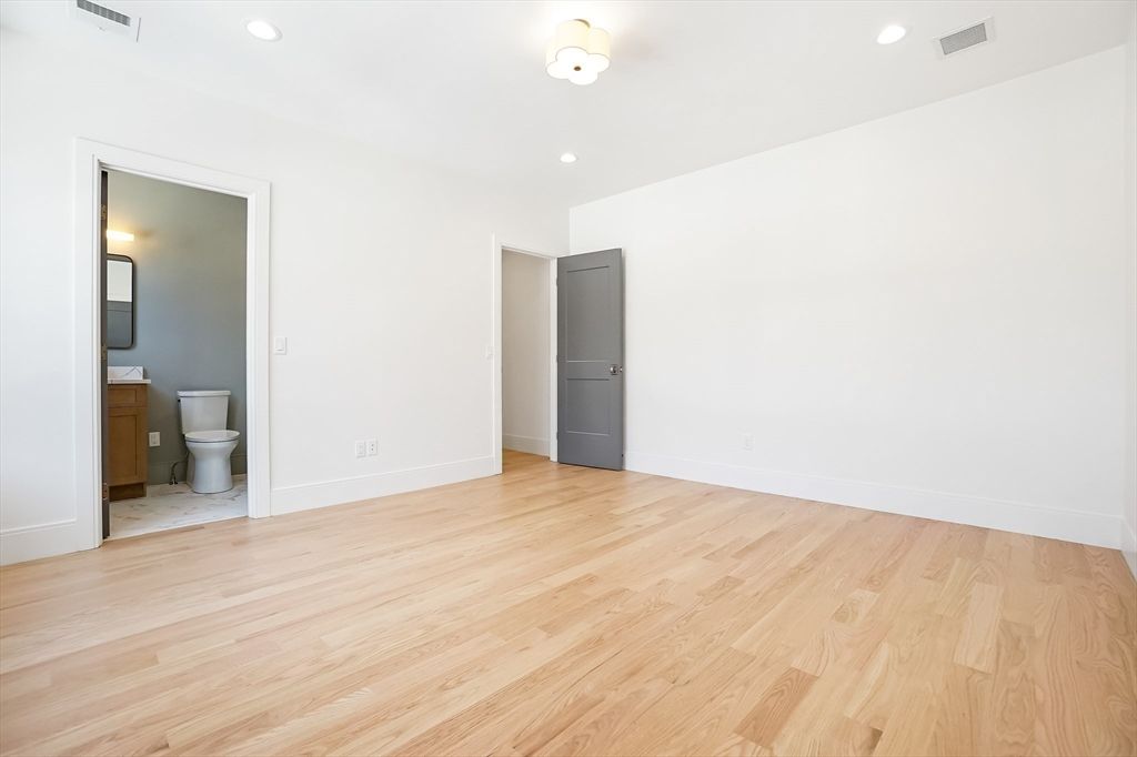 Bathroom, Empty room, Interior, Recessed Lighting, Wood Texture Flooring