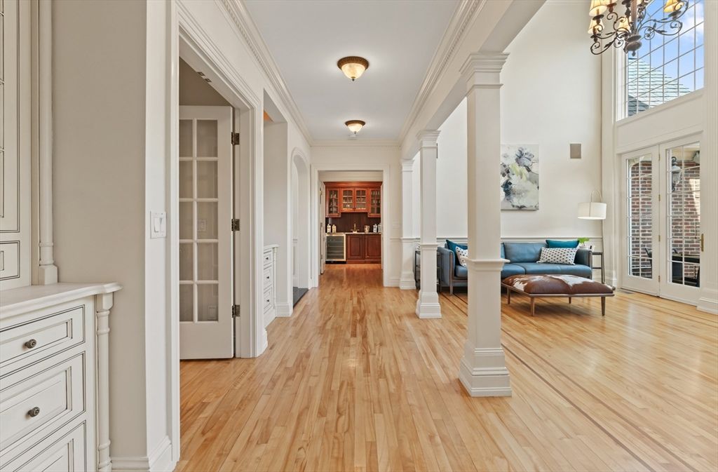 Chandelier, Interior, Wood Texture Flooring