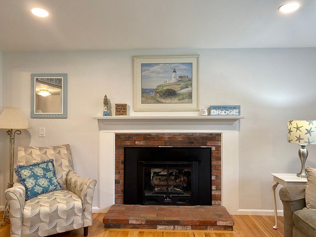 Fireplace, Interior, Recessed Lighting, Wood Texture Flooring