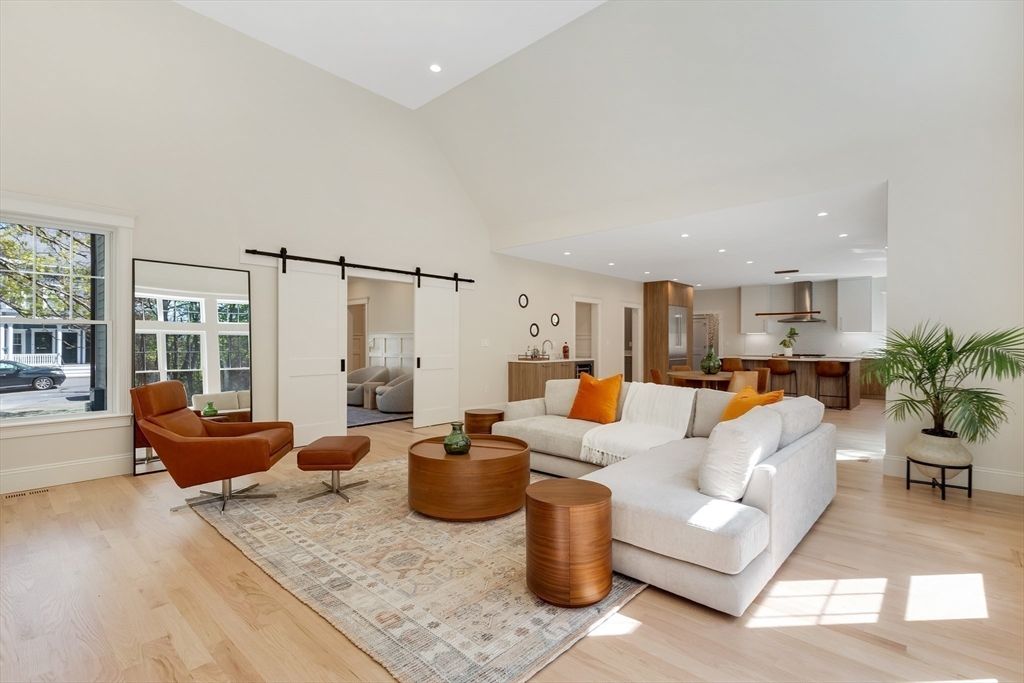 Interior, Kitchen, Living room, Recessed Lighting, Wood Texture Flooring