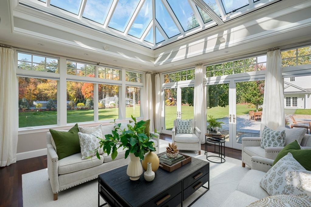 Glass Ceilings, Interior, Living room, Sun Room, Wood Texture Flooring