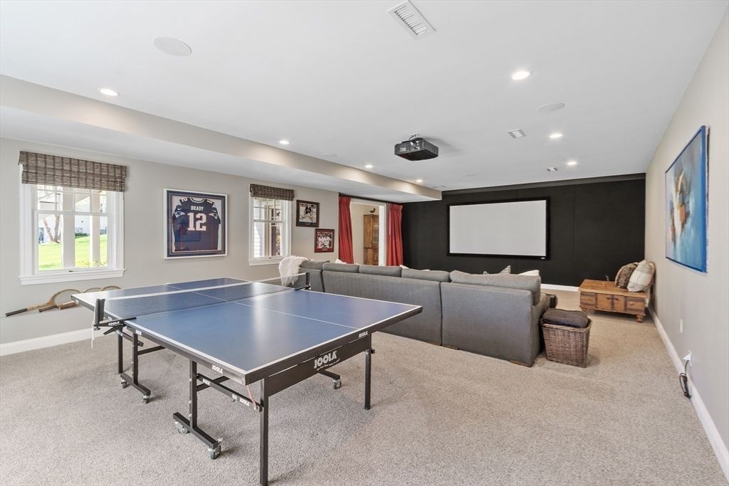 Game Room, Interior, Projection Screen, Recessed Lighting