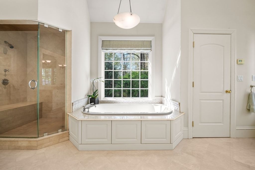 Bathroom, Glass Shower, Interior, Pendant Lights
