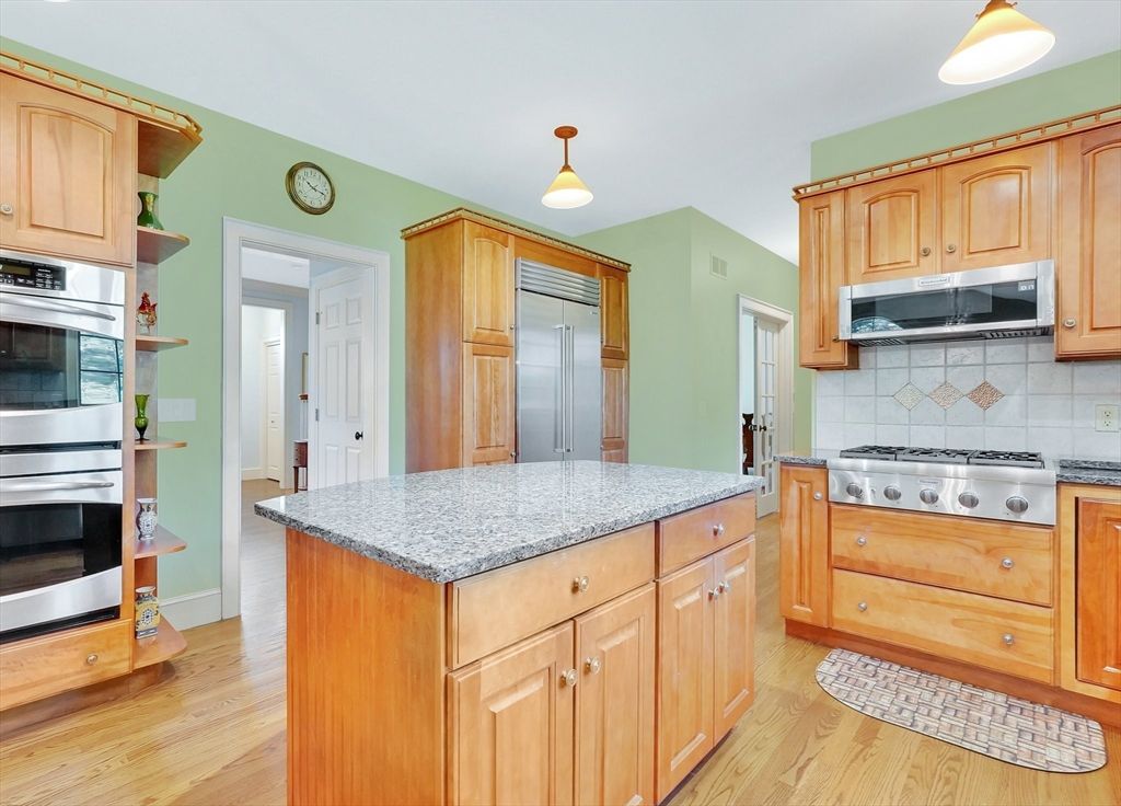 Interior, Kitchen, Pendant Lights, Stainless Steel Appliances, Wood Texture Flooring