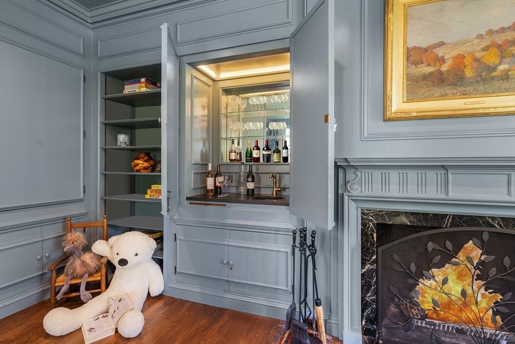 Fireplace, Interior, Wood Texture Flooring