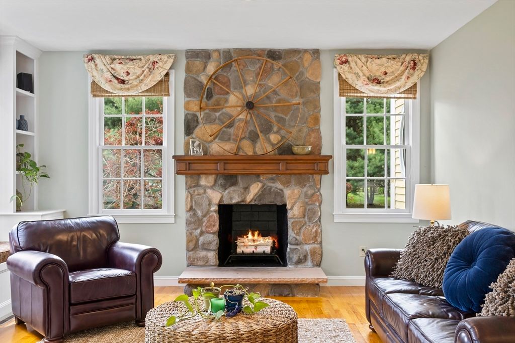 Fireplace, Interior, Stone Walls, Wood Texture Flooring