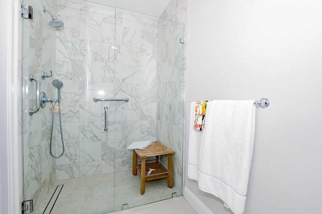 Bathroom, Glass Shower, Interior, Marble Walls