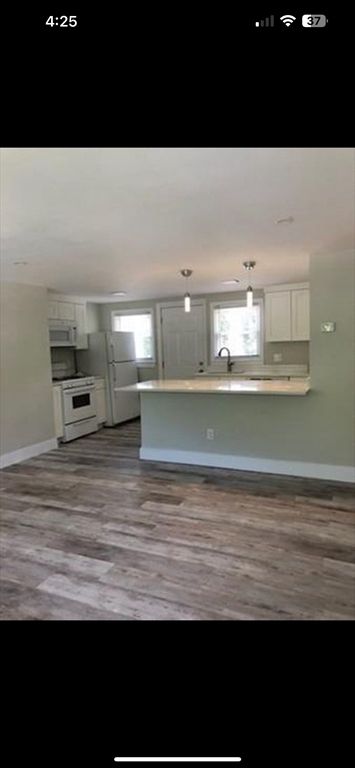 Interior, Kitchen, Pendant Lights, Stainless Steel Appliances, Wood Texture Flooring