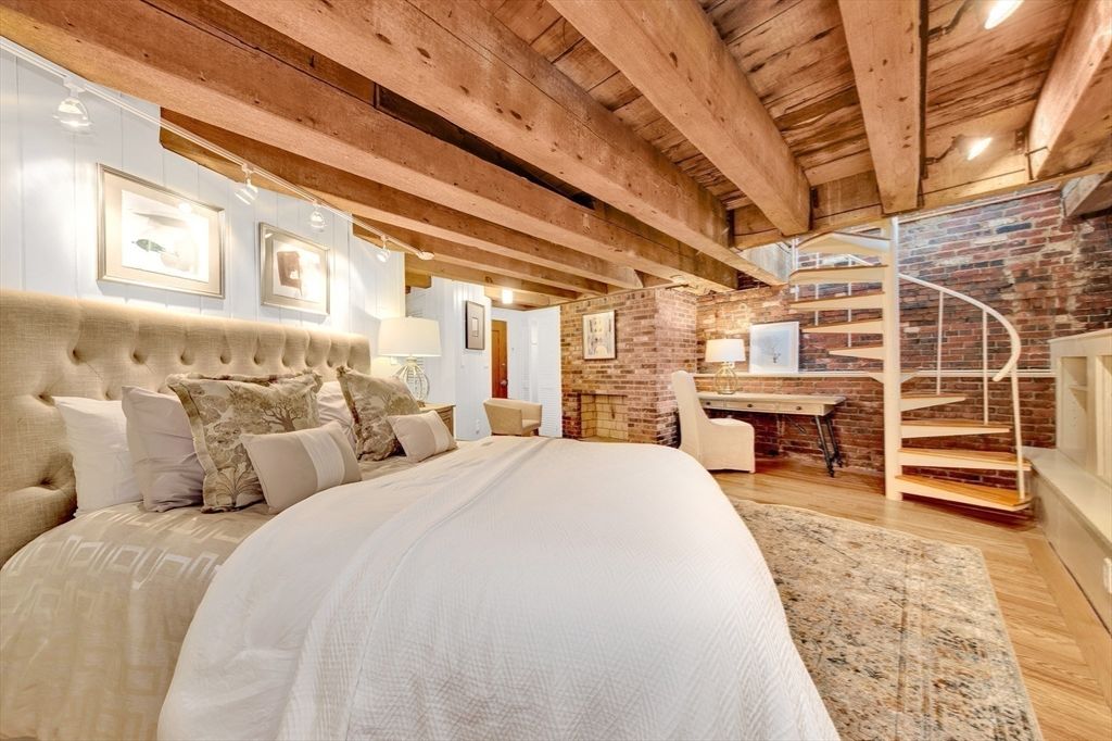 Bedroom, Interior, Stone Walls, Wooden Beams, Wooden Ceilings, Wood Texture Flooring