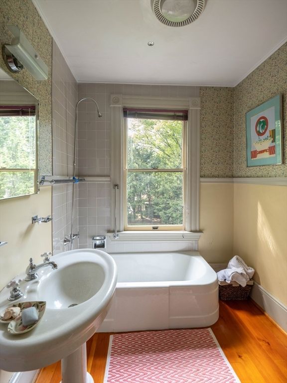 Bathroom, Interior, Wood Texture Flooring