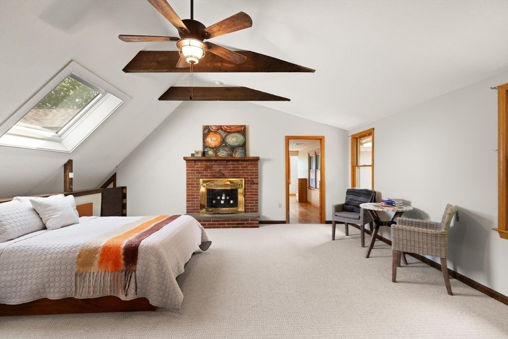 Bedroom, Fireplace, Interior, Wooden Beams