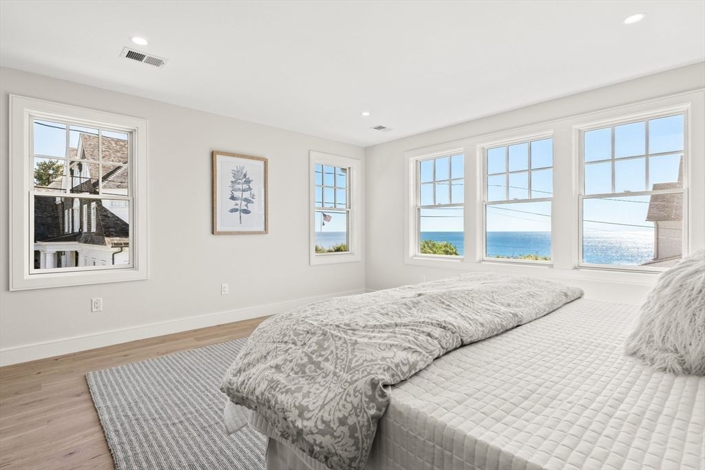 Bedroom, Interior, Recessed Lighting, Water, Wood Texture Flooring