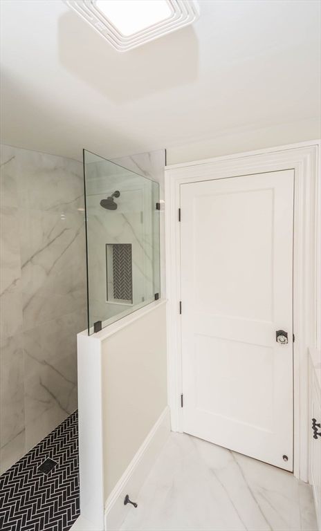 Bathroom, Glass Shower, Interior, Marble, Marble Walls