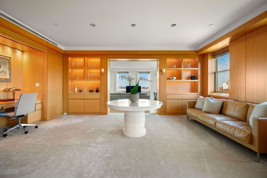 Home Office, Interior, Recessed Lighting, Wooden Walls
