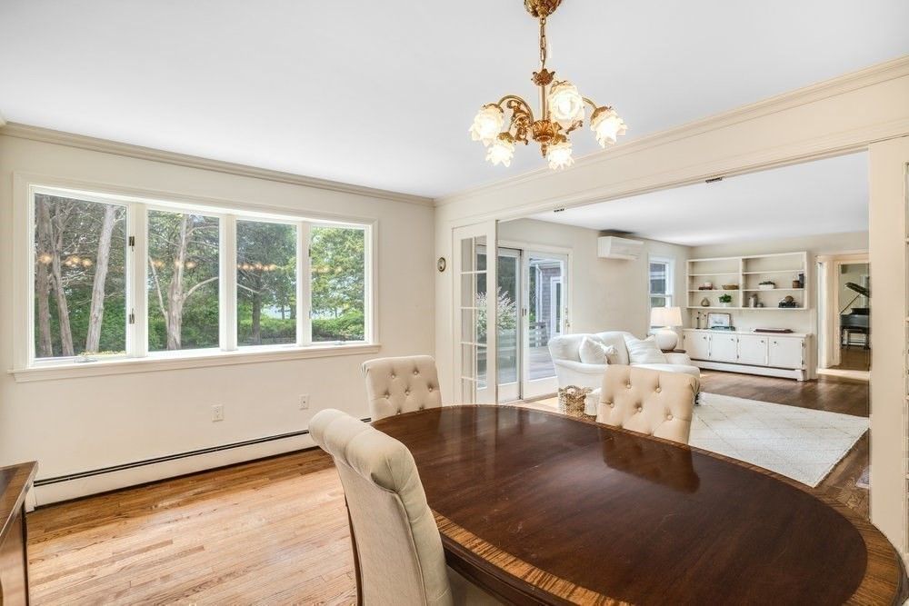 Chandelier, Dining room, Interior, Wood Texture Flooring